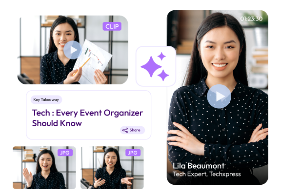 AI-generated highlight snippets for event recordings